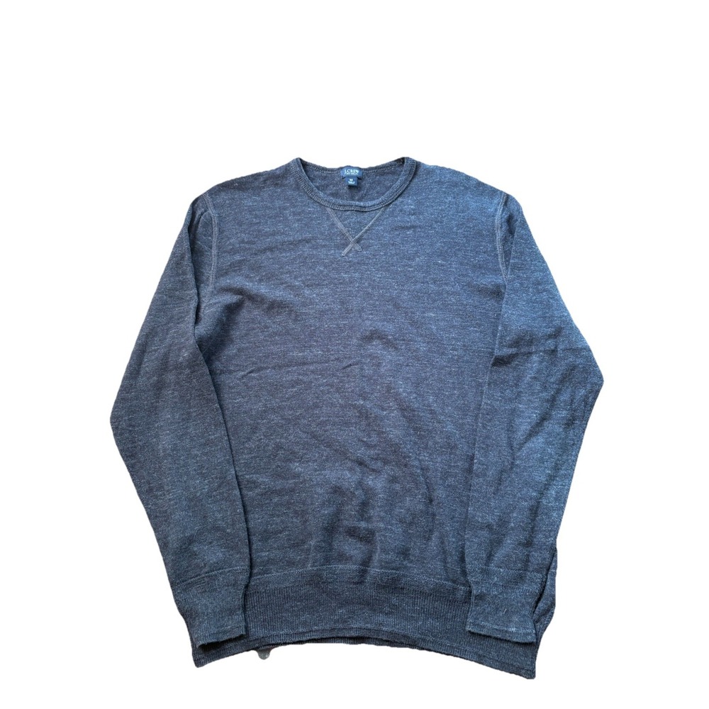 J Crew Mens Medium Black Slim Long Sleeve Stitched Pullover T Shirt 33967